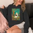 Groovy Ghost Reading Book Cat Halloween Ghost Teacher Women's Hoodie, Groovy Teacher Gifts, funny design Groovy Ghost Reading Book Cat Halloween Ghost Teacher Women's Hoodie, Groovy Teacher Gifts, funny design