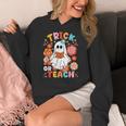 Groovy Halloween Trick Or Teach Retro Floral Ghost Teacher For Men Women Kids Women's Hoodie, Groovy Teacher Gifts, funny design Groovy Halloween Trick Or Teach Retro Floral Ghost Teacher For Men Women Kids Women's Hoodie, Groovy Teacher Gifts, funny design