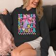 Groovy Teacher Cute Coquette Bow Flower Retro Back To School Women's Hoodie, Groovy Teacher Gifts, funny design Groovy Teacher Cute Coquette Bow Flower Retro Back To School Women's Hoodie, Groovy Teacher Gifts, funny design