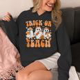 Groovy Teacher Halloween Trick Or Teach Ghost Men Women Kids Women's Hoodie, Groovy Teacher Gifts, funny design Groovy Teacher Halloween Trick Or Teach Ghost Men Women Kids Women's Hoodie, Groovy Teacher Gifts, funny design