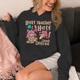 Half Teacher Half Iced Coffee Back To School Women's Hoodie, funny design