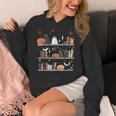 Halloween Library Ghost Books Teacher Spooky Trick Or Teach Women's Hoodie, funny design Halloween Library Ghost Books Teacher Spooky Trick Or Teach Women's Hoodie, funny design