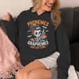 Halloween Skeleton Teacher Phonemes Graphemes Caffeine Lover Women's Hoodie, funny design