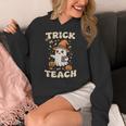 Halloween Teacher Shirts Women School Trick Or Teach Groovy Women's Hoodie, Groovy Teacher Gifts, funny design