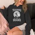 Halloween Teacher Tshirts Zombie Teachers Love Brains Women's Hoodie, funny design