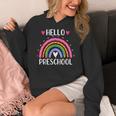 Hello Preschool Teacher Student Girls Rainbow Back To School Women's Hoodie, funny design