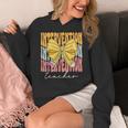Interventionist Teacher Groovy Coquette Bow Back To School Women's Hoodie, Groovy Teacher Gifts, funny design Interventionist Teacher Groovy Coquette Bow Back To School Women's Hoodie, Groovy Teacher Gifts, funny design