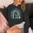 Be Kind Rainbow Down Syndrome Awareness Teacher Blue Yellow Women's Hoodie, funny design Be Kind Rainbow Down Syndrome Awareness Teacher Blue Yellow Women's Hoodie, funny design