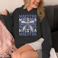 Maestra El Salvador Coquette Bow Hispanic Spanish Teacher Women's Hoodie, funny design