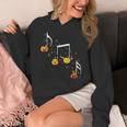 Music Note Pumpkin Fall Music Teacher Halloween Costume Women's Hoodie, funny design