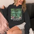 One Lucky Teacher Coquette Bow St Patricks Day Teacher Women's Hoodie, funny design One Lucky Teacher Coquette Bow St Patricks Day Teacher Women's Hoodie, funny design