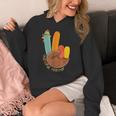 One Thankful Teacher Thanksgiving Turkey Peace Hand Sign Women's Hoodie, funny design
