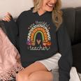 One Thankful Teacher Thanksgiving Turkey Rainbow Fall Women's Hoodie, funny design One Thankful Teacher Thanksgiving Turkey Rainbow Fall Women's Hoodie, funny design