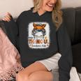 One Thankful Teacher's Aide Messy Bun Thanksgiving Fall Women's Hoodie, funny design One Thankful Teacher's Aide Messy Bun Thanksgiving Fall Women's Hoodie, funny design