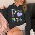 P Is For Pre-K Preschool Teacher Tie Dye Back To School Women's Hoodie, funny design