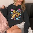 Pencil Leopard Coquette Bow Teacher Life Back To School Women's Hoodie, funny design