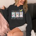Preppy Silly Teacher Goose Build Character Back To School Women's Hoodie, funny design