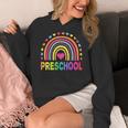 Preschool Rainbow Girls Boys Kids Teacher Back To School Women's Hoodie, funny design