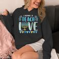I Promise To Teach Love Hanukkah Chanukah Jewish Teacher Women's Hoodie, funny design