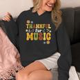 Retro Thankful For Music Floral Music Teacher Thanksgiving Men Women Women's Hoodie, funny design