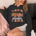 Retro Thankful Music Teacher Pumpkin Fall Thanksgiving Women's Hoodie, funny design
