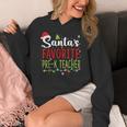 Santa's Favorite Pre-K Teacher Christmas Santa Hat Lights For Men Women Kids Women's Hoodie, funny design