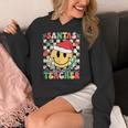 Santas Favorite Teacher Retro Groovy Smile Face Christmas Women's Hoodie, Groovy Teacher Gifts, funny design Santas Favorite Teacher Retro Groovy Smile Face Christmas Women's Hoodie, Groovy Teacher Gifts, funny design