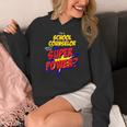 School Counselor Teacher Superhero Superpower Comic Book Women's Hoodie, funny design School Counselor Teacher Superhero Superpower Comic Book Women's Hoodie, funny design