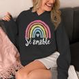 Sé Amable Spanish Bilingual Teacher Be Kind Boho Rainbow Women's Hoodie, funny design Sé Amable Spanish Bilingual Teacher Be Kind Boho Rainbow Women's Hoodie, funny design