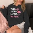 This Teacher Loves Her Flock Teaching Flamingo Girl Women's Hoodie, funny design