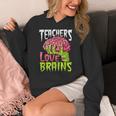 Teachers Love Brains Zombie Teacher Halloween Zombies Women's Hoodie, funny design