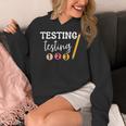 Testing Testing 123 Cute Math Teacher Student Test Day Men Women Girls Kids Women's Hoodie, funny design