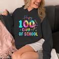 Tie Dye Happy 100th Day Of School Teacher Student 100 Days Women's Hoodie, funny design