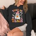 Trick Or Teach Cute Floral Ghost Teacher Halloween Costume Women's Hoodie, funny design Trick Or Teach Cute Floral Ghost Teacher Halloween Costume Women's Hoodie, funny design