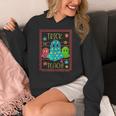 Trick Or Teach Neon Ghost Flower Teacher Spooky Halloween Women's Hoodie, funny design
