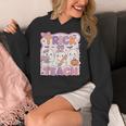 Trick Or Teach Retro Halloween Teacher Look Women's Hoodie, funny design