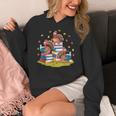 Turkey Reading Books Fall Season Thanksgiving Teacher Book Women's Hoodie, funny design Turkey Reading Books Fall Season Thanksgiving Teacher Book Women's Hoodie, funny design