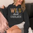 Wild About Kindergarten Teacher Leopard Print Women's Hoodie, funny design