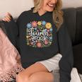 Wildflower 4th Fourth Grade Floral Back To School Teacher Women's Hoodie, 4th Grade Teacher Gifts, funny design