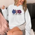 American Flag Teach Love Freedom Preschool Teacher 4th July Women's Hoodie, funny design