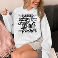 Blessed To Be A Catholic School Teacher Christian Teaching Women's Hoodie, funny design