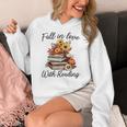 Fall In Love With Reading Book Autumn Teachers Pumpkins Women's Hoodie, funny design