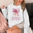 I'm Literally Just a Teacher Pencil Coquette Bow School Women's Hoodie, funny design I'm Literally Just a Teacher Pencil Coquette Bow School Women's Hoodie, funny design