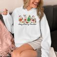 Very Merry Teacher Christmas Goose Silly Holiday Party Women's Hoodie, funny design