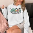 Retro Checkered Music Therapist Squad Music Therapy Teacher For Men Women Women's Hoodie, funny design