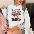 Teachers Oh What Fun It Is To Teach Cute Red Plaid Reindeer Women's Hoodie, funny design