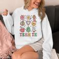 Team TK Teacher Christmas Groovy Smile Face Girl Boy Kid TK Women's Hoodie, Groovy Teacher Gifts, funny design Team TK Teacher Christmas Groovy Smile Face Girl Boy Kid TK Women's Hoodie, Groovy Teacher Gifts, funny design