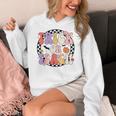 Trick Or Teach Retro Groovy Halloween Teacher Women's Hoodie, Groovy Teacher Gifts, funny design Trick Or Teach Retro Groovy Halloween Teacher Women's Hoodie, Groovy Teacher Gifts, funny design