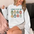 Women Literacy Is My Jam Literacy Teacher Reading Teacher Women's Hoodie, funny design Women Literacy Is My Jam Literacy Teacher Reading Teacher Women's Hoodie, funny design