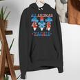 All American Teacher Pencil Coquette Bow USA Flag Teachers Women's Hoodie, funny gift
